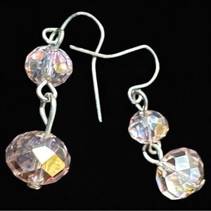 Elegant Pink Crystal Dangle Earrings